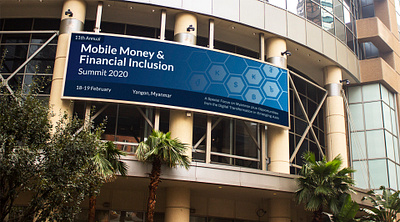 Banner design banner billboard blue business design economic event financial forum minimalist modern redesign summit web banner