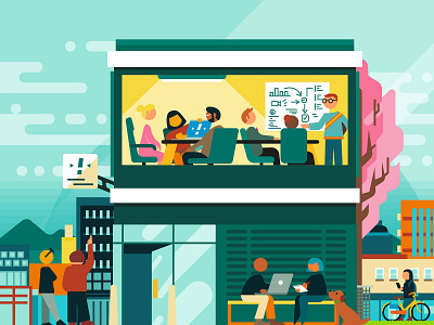 Parlourwood Cityscape adobe illustrator advertising cityscape color editorial graphic illustration lifestyle people scenes vector