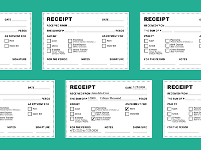 Acknowledgement Receipt graphic design minimal print print design real estate receipt rent rental