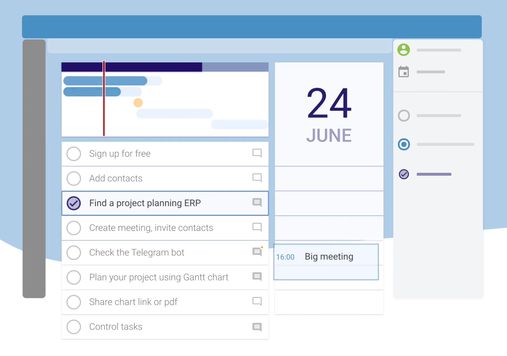 Timlin.app Landing animation app enterprise gantt chart illustration madeontilda meeting project management saas tasks tilda time tracking ui webdesign