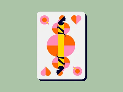 Queen of Hearts abstract adobe illustrator branding design digital art flat illustration logo minimal playing card queen of hearts vector