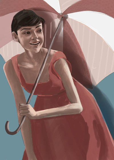 Woman with an umbrella digital art digital illustration illustration illustration art woman woman illustration woman portrait women in illustration