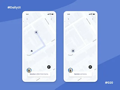 #DailyUI #020 Pet Location Tracker app daily 100 challenge dailyui design dog home location location tracker map mobile mobile ui pet pet care tracker ui user experience userinterface ux