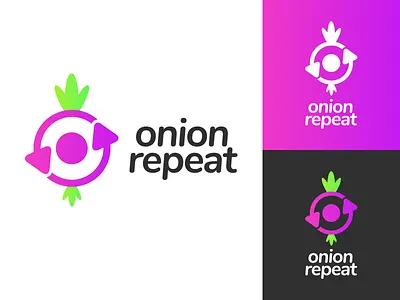 Onion Repeat Logo Design anonym anonymous brand branding design graphic graphics icon identity illustration logo onion onion repeat plant repeat vector vegetable veggie
