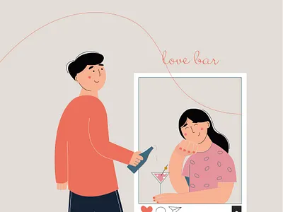 love bar branding bright colors girl illustration illustration illustration art illustrator love illustration people vector