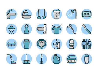 Bathroom Icon Filled Outline Style bathroom design flat icon illustration illustrator logo minimal ui vector