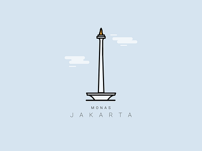 Landmark - Monas Jakarta design flatdesign illustration landmark ui