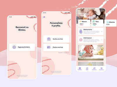 iBimbo mobile app redesign concept app baby card clean concept design minimal mobile mobile app mom mother mum pregnant ui ux