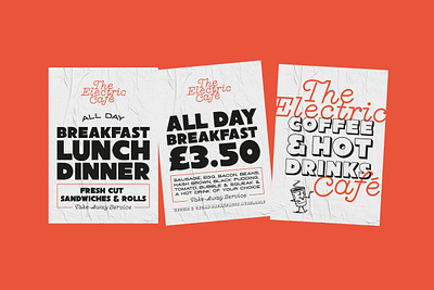 Electric Cafe Branding branding breakfast burger coffee design diner font font design fonts food logo typeface typographic typography vintage