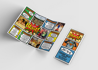Comic Book Style Camp Brochure Design adobe illustrator adobe indesign adobe photoshop brochure design camp marketing comic book style comic books design graphic design illustration logo mockup print design superhero typography vector