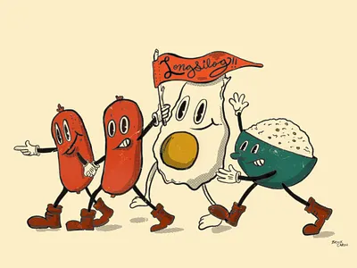 Longsilog filipino food illustration retro supply co vintage