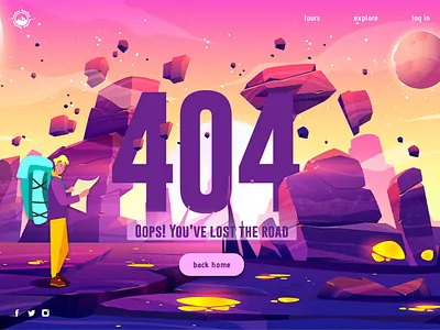 Daily UI #008 - 404 page 404page dailyui design error page figma illustration tourism travel ui ux uxwriting vector web