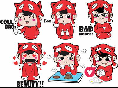Emotic face cartoon anime design