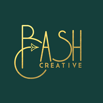 Bash Creative Logo arrowhead art deco branding design gold icon logo luxe typography