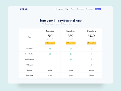 Pricing charts bootstrap css design theme ui web website