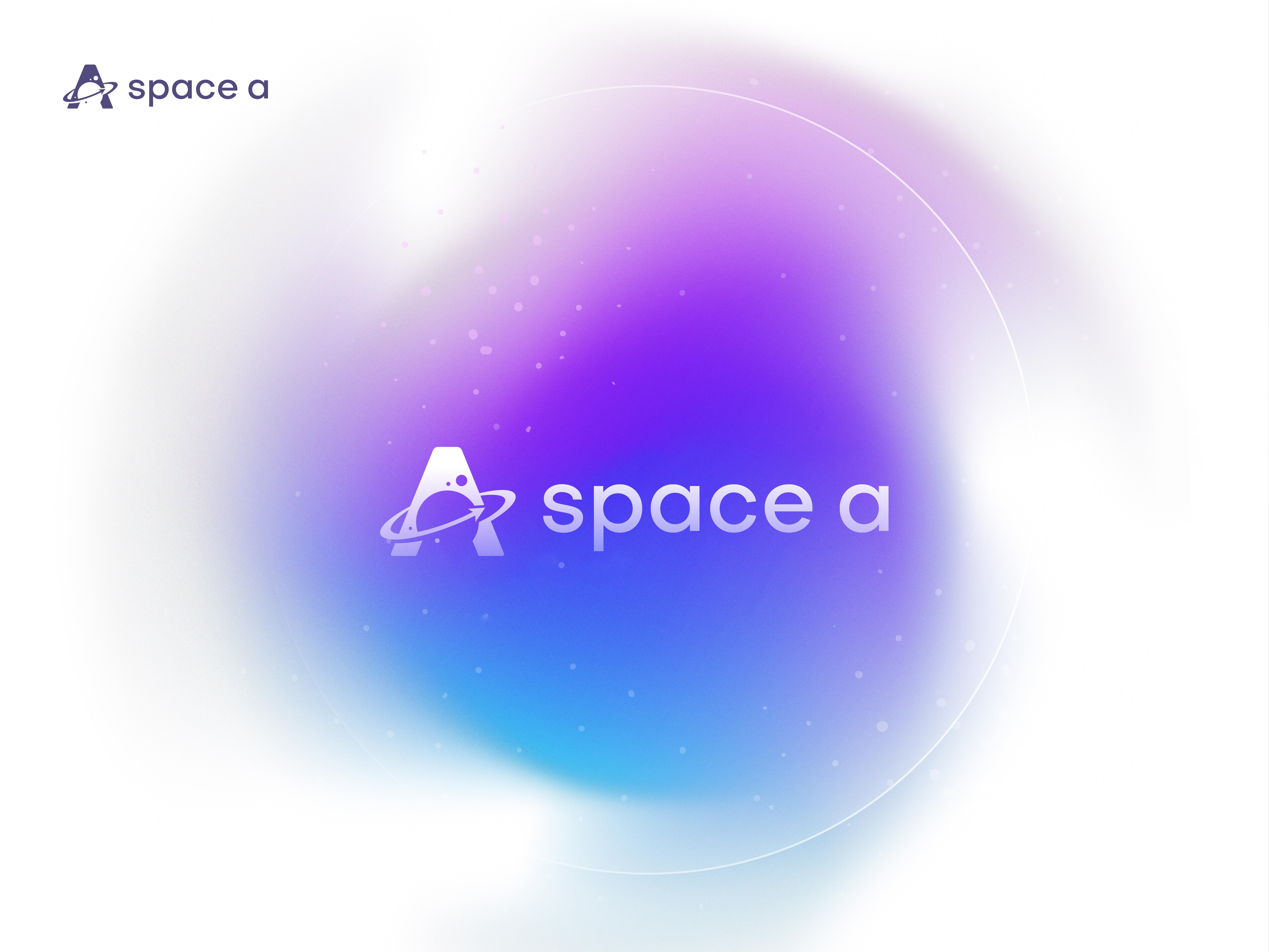 space a logo concept brand branding cosmos creative logo exploration logo logo design logotype mark minimal negetivespace planet rocket saturn space spacea spaceship symbol tech technology