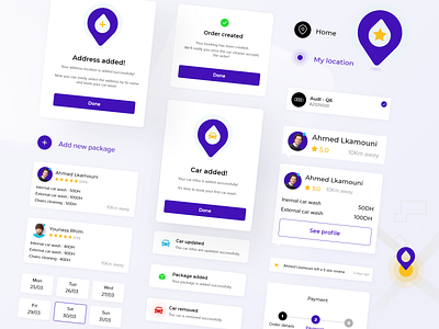 Portwash UI Components car wash components mobile mobile app mobile app design mobile design mobile ui ui ui components uidesign uidesing uiinspiration ux design