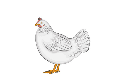 White chicken art cute illustration poultry toy white