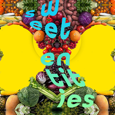 Sweet entities TWO art branding collage collageart cover design entities fruit graphicdesign gt guatemala icarosdie loveistheanswer poster psychedelic psychedelicart vector yellow