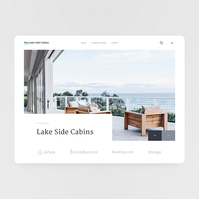 Lake Side Cabins - Landing Page clean landing page minimal ux design web design website