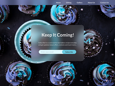 Subscribe page @daily ui bakery baking cupcake food app subscription ui ui design ux uxdesign web website