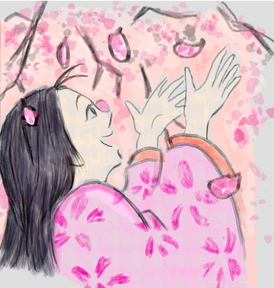 kaguya anime cartoon colored girl illustration