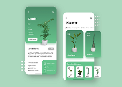 Plant Shop app design green nature plants shop ui ui design ux webshop