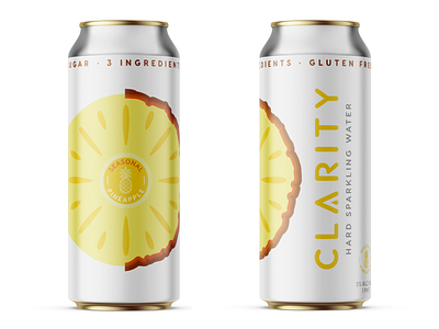 Clarity Hard Sparkling Water Pineapple Seasonal beer art beer branding beer can beer label can design consumer goods hard seltzer hard sparkling water limited edition packaging design packagingdesign
