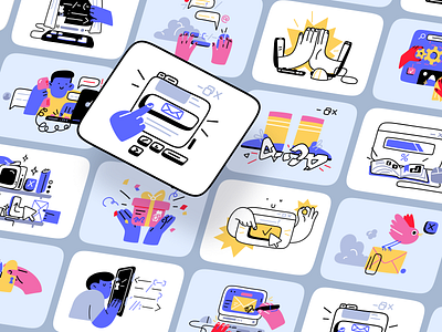 Introducing Nuts illustrations 🥳 black business characters colorful design details flat help illustrations monochrome objects outline partnership startup technologies ui ux white work workflow