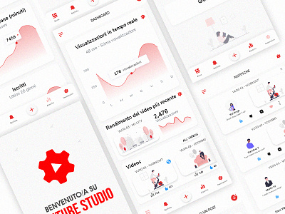 YouTube Studio - Mobile App Concept app clean concept creative dashboard design graphic design illustrator minimal mobile mobile app mobile ui ui ui design youtube