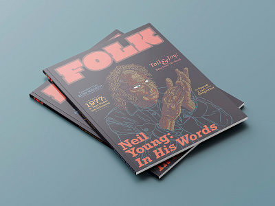 MagazineCover3 book design classic rock cover design cover illustration folk music magazine branding magazine cover desing magazine design music branding music design music magazine musicians neil young portrait portraiture print design print illustration