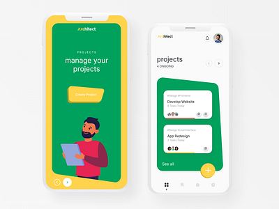 Create Project app app concept clean color colorful concept dashboard design design app illustration inspiration iphone management mobile project style task today ui ui design