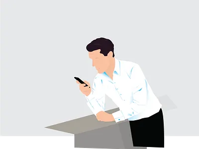 Lik 01 character illustration illustrator man noise shadow phone self isolation texture vector