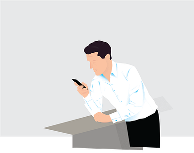 Lik 01 character illustration illustrator man noise shadow phone self isolation texture vector