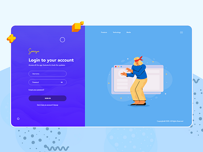 Login Screen for Someza App design illustration login screen sign in ui ui ux