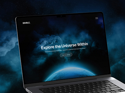 Bimble: Explore the Universe Within concept galaxy heroseciton inspiration landing mockup modern ui ui design universe web design