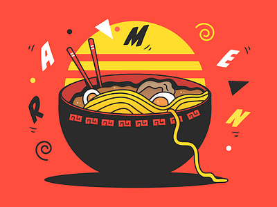 Ramen asia asian food design food food art illustration japan japanese art japanese food noodle noodles ramen ramen art ramen illustration vector