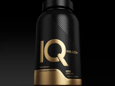 IQ million Label Design 3dimages arquimediastudios design inspiring inspiringdesign label mockups packaging sports supplements