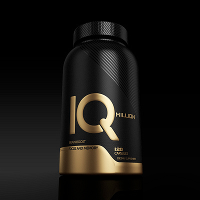 IQ million Label Design 3dimages arquimediastudios design inspiring inspiringdesign label mockups packaging sports supplements