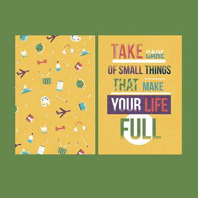 Take care of small things that make your life full design doodle illustration illustrations landingpage typography vector vector illustration