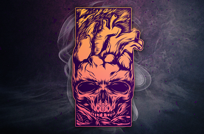 skull brand branding design designs fire flame illustration logo skull typography vector