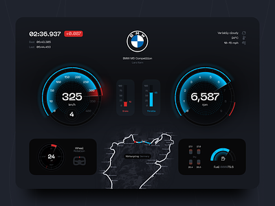 BMW Race Automobile Dashboard automobile bmw car dashboard design display hmi navigation race racing rally road speed sports car traffic ui ux vehicle