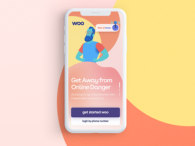 Kids woo app color dashboard iphone landing logo page ui web