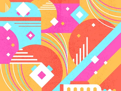 To Infinity art bright color combinations design flat illustration futuristic growing illustration pattern patterns playing practice random retro rocket rocketship space space race spaceship texture vector