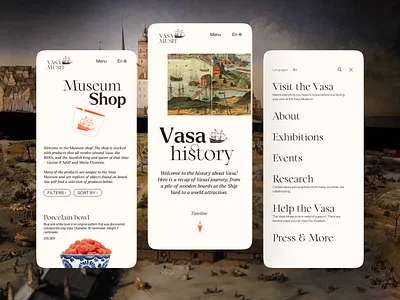 Vasa Museum concept - mobile version art design exhibition exhibitions gallery history mobile mobile design mobile responsive museum museum of art museum website responsive ui ux vasa