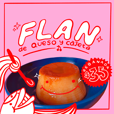 Dessert design dessert desserts flan flyer flyer design illustration procreate