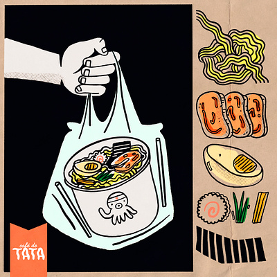 Ramen To Go design flyer flyer design illustration procreate ramen sushi togo