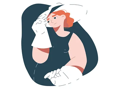 Pretty lady in gloves 2d adobe illustrator character design flat illustration minimalist vector web woman