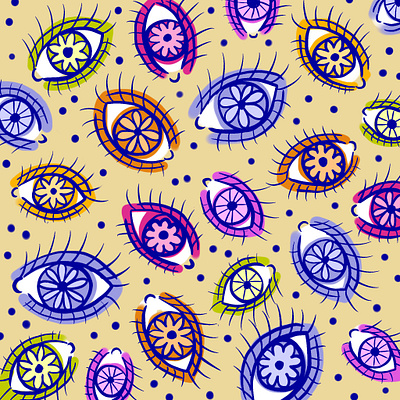 Flower Visions design eye catching eyes flower illustration illustration pattern procreate