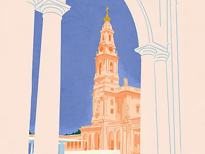 Fatima Travel Poster catholic fatima mary pilgrimage portugal poster series print travel